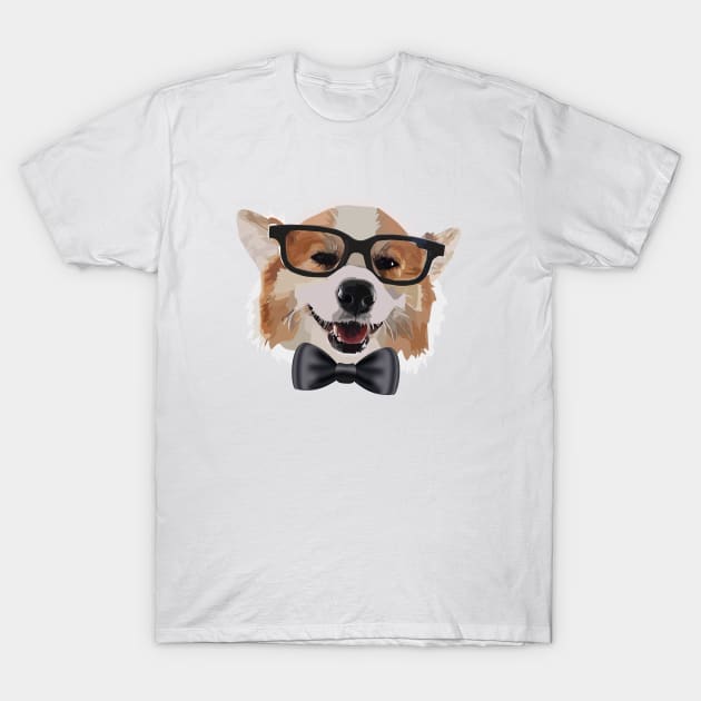 Smart Corgi T-Shirt by thedailysoe